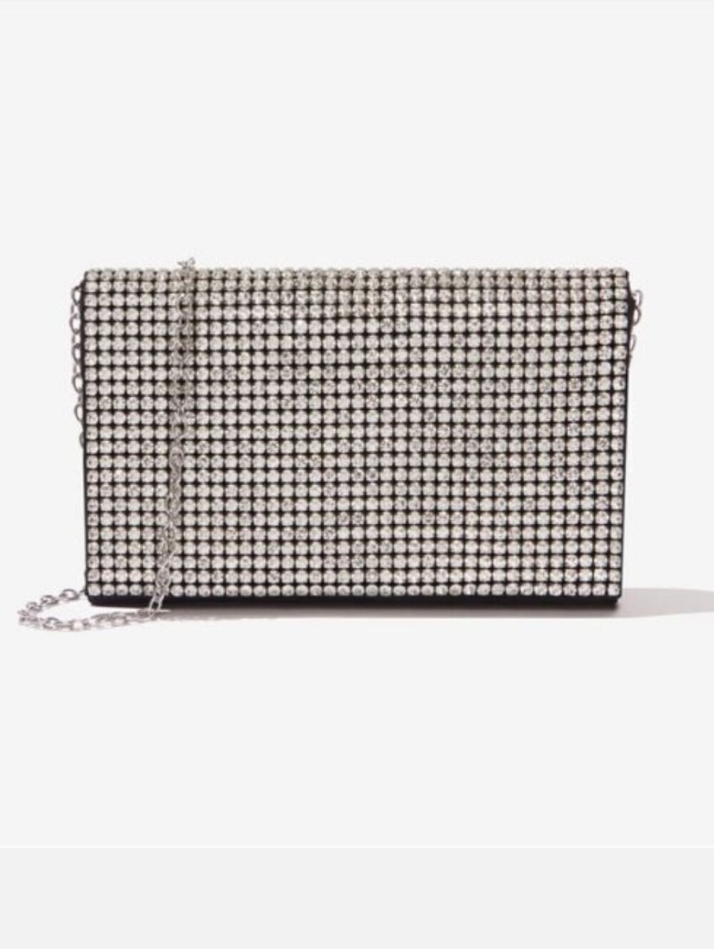 NEW Amber Sceats Stella Crystal Bag Crossbody Clutch Rhinestone Black Satin